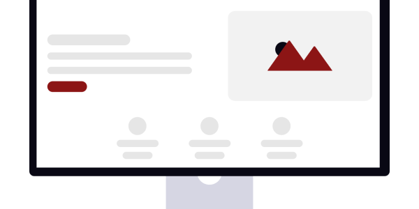 illustration of computer monitor with content