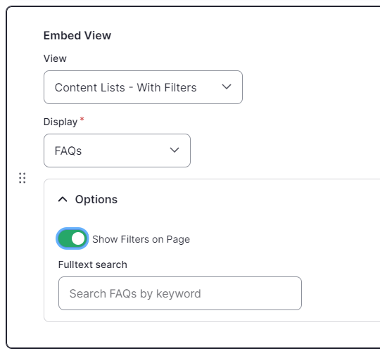 Screenshot of the Drupal backend